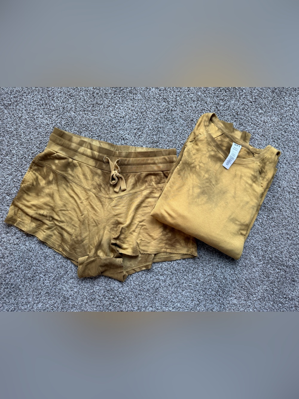 Mustard Yellow Lounge Set - Waist Shorts & Tank